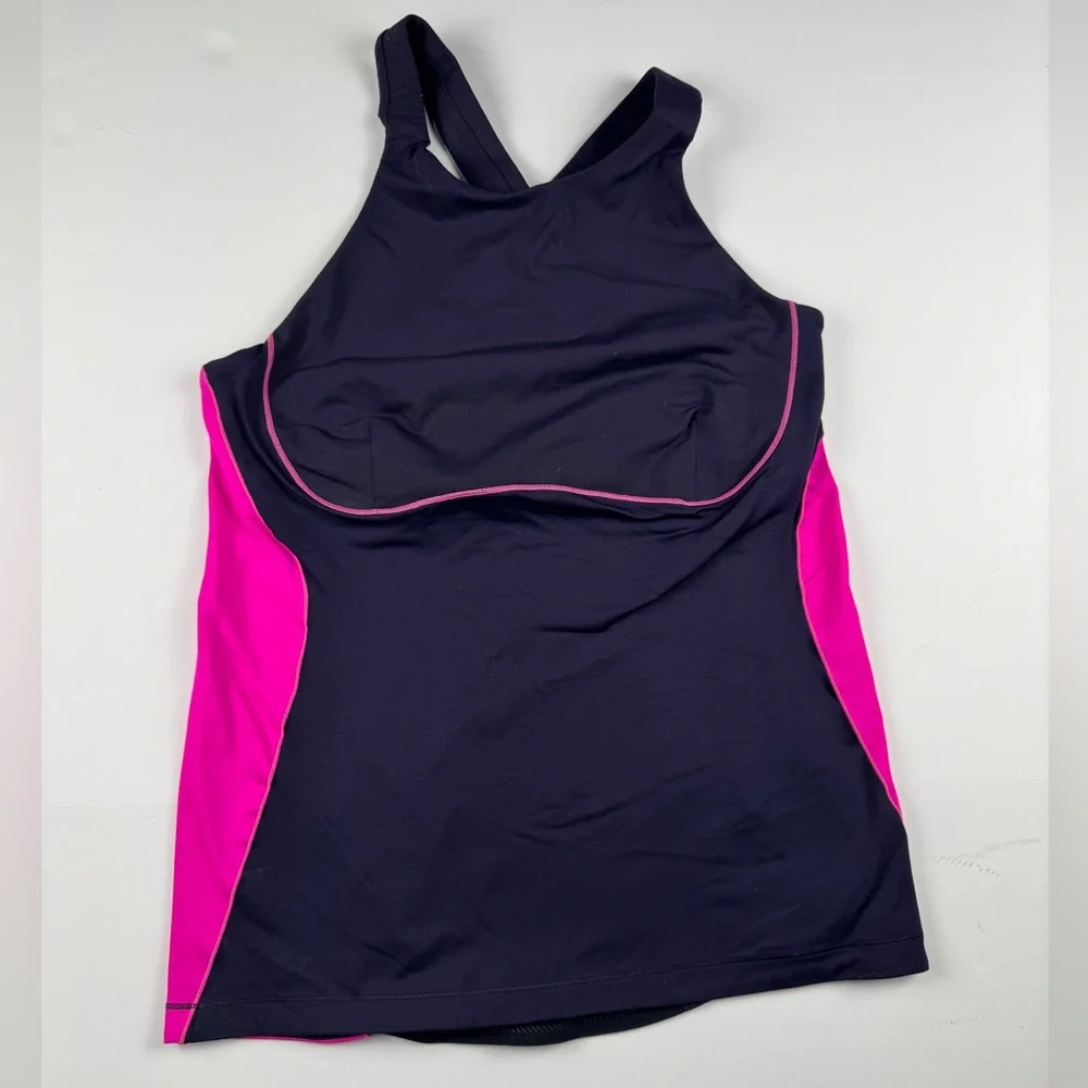 Lululemon spin it to win it Tank black/raspberry Glo light size 12